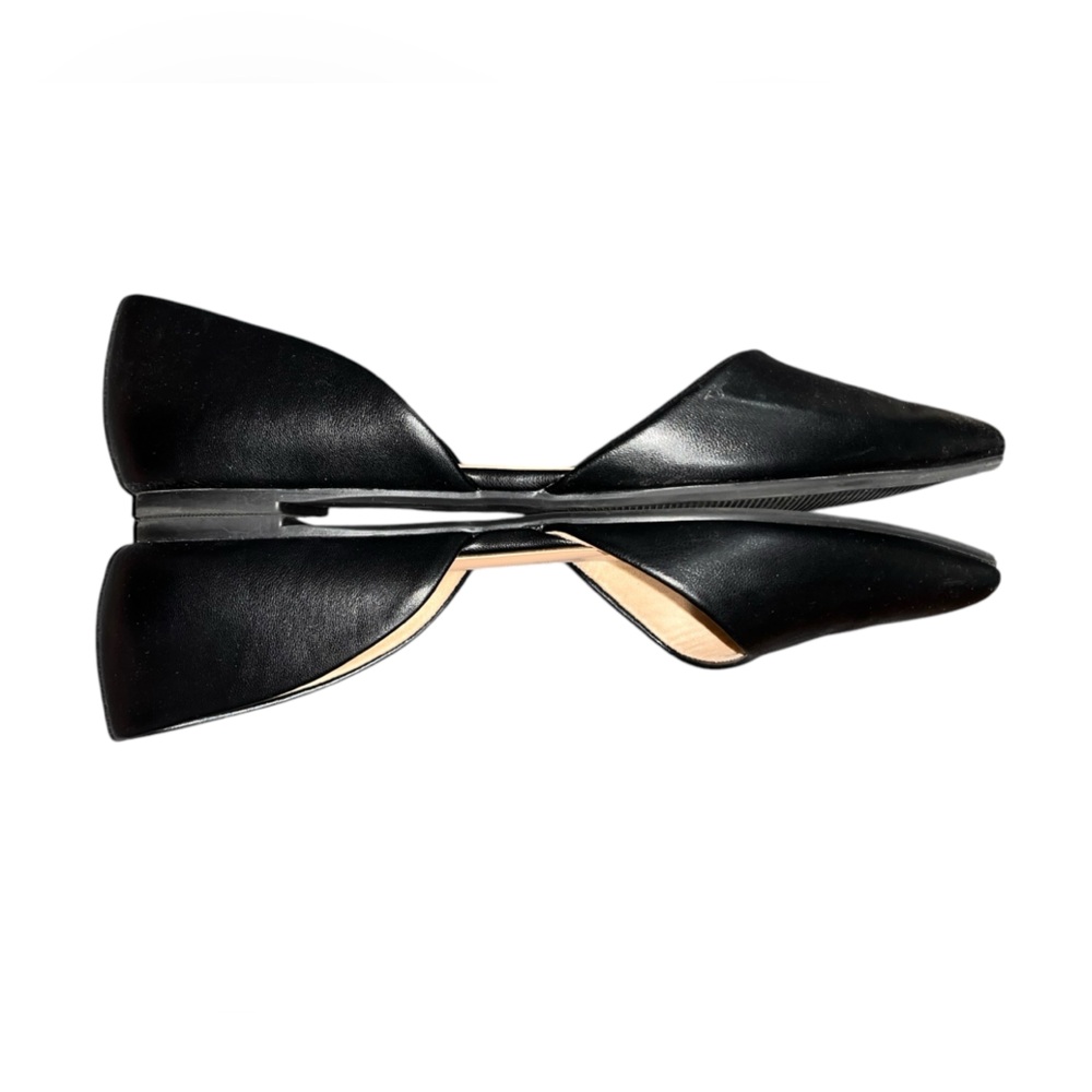 Womens Cutout Pointed Toe Flats Black Business Work Size 10 NWOB